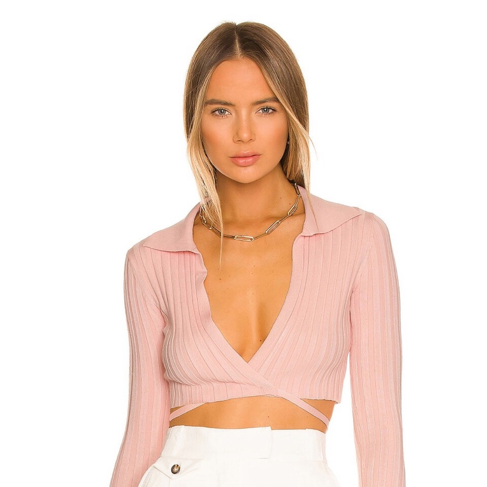 Maggie Wrap Top in Light Pink